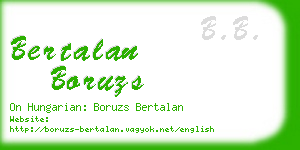 bertalan boruzs business card